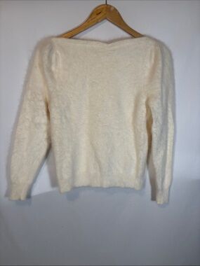 Vintage Cream Fuzzy Knit Sweater